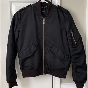 Aritzia Talula Black Bomber Jacket